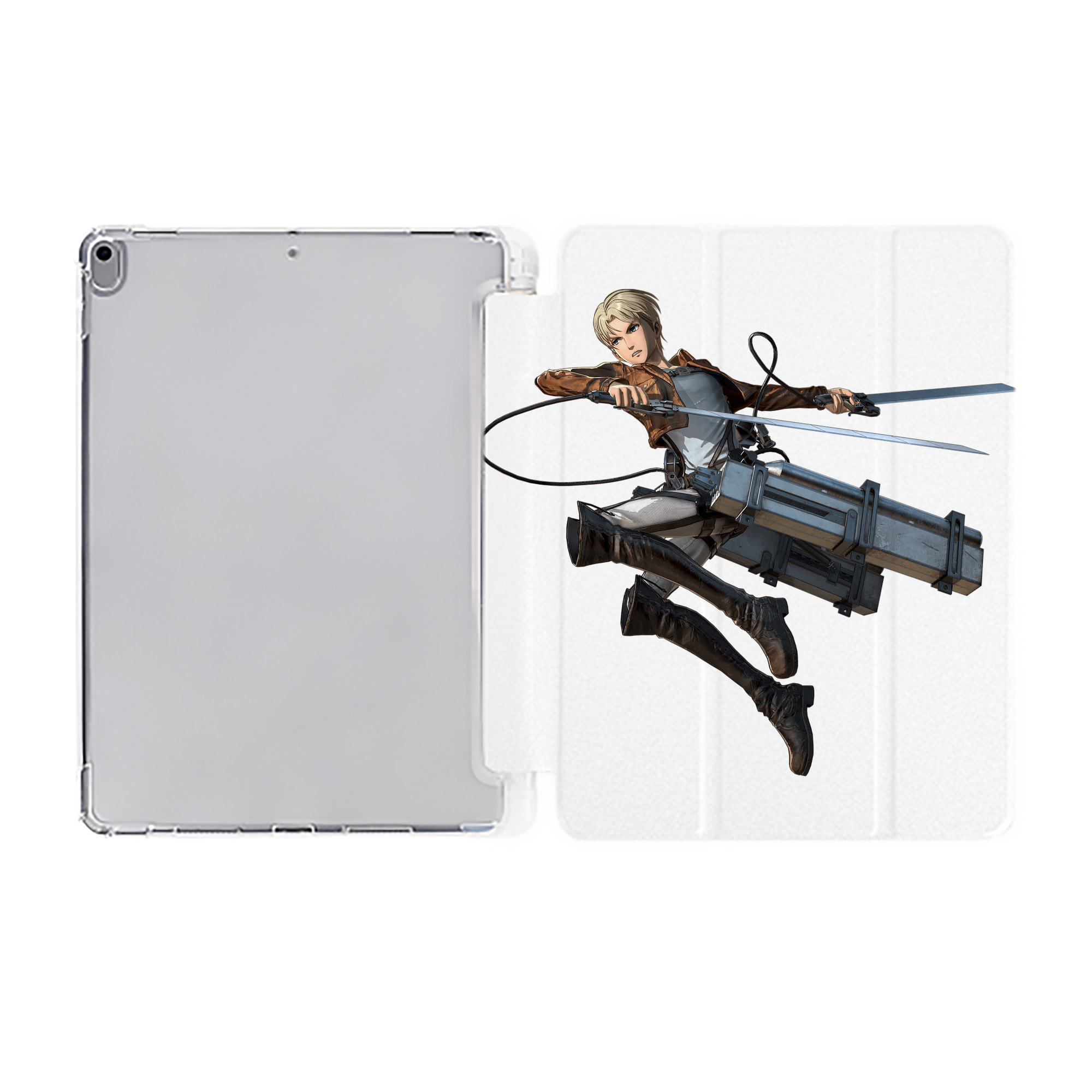 （画像用） 進撃の巨人 Attack on Titan IPad ケース ペン収納付き 三つ折りスタンド PUレザー×シリコン 対応機種9.5/10.5/10.9インチ